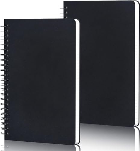 Yarotm Spiral Notizbuch A5 Blanko - 2 Stück Notizbücher Spiralbindung 14x21cm - Spirale Notizblock Blanko 100GSM - 120 Seiten Tagebuch Skizzenbuch Zeichenblock für Reisen Schule, Schwarz Yarotm Spiral Notizbuch A5 Blanko - 2 Stück Notizbücher Spiralbindung 14x21cm - Spirale Notizblock Blanko 100GSM - 120 Seiten Tagebuch Skizzenbuch Zeichenblock für Reisen Schule, Schwarz von Yarotm