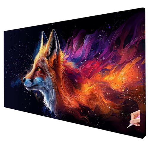 Diamond Painting Abstrakt Diamond Painting XXL 250x100cm Fuchs Diamant Kunst Malerei Set Basteln Erwachsene Anfänger DIY Diamant Stickerei Kreuzstich Set für Deko Wohnzimmer Geschenke für Frauen W-67 von Yarqzhng