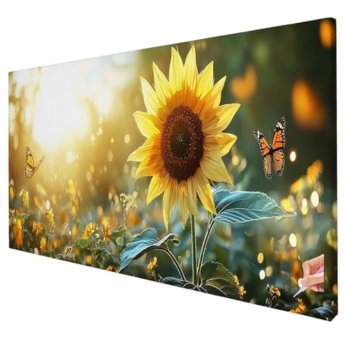 Diamond Painting Blumen 100x40cm Diamond Painting Erwachsene Groß XXL Sonnenuntergang Set DIY Diamant Malerei Kreativ Set für Erwachsene 5D Diamant Kunst Stickerei für Geschenke Halloween Deko S-84 von Yarqzhng