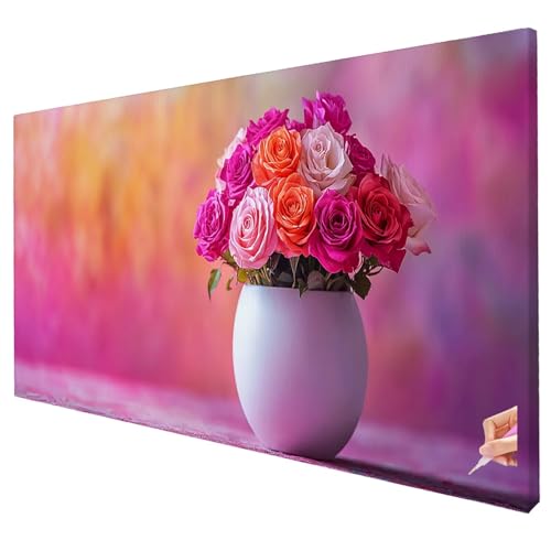 Diamond Painting Blumen 250x100cm Diamond Painting Erwachsene Groß XXL Fantasy Set DIY Diamant Malerei Kreativ Set für Erwachsene 5D Diamant Kunst Stickerei Geschenke für Frauen Halloween Deko W-66 von Yarqzhng