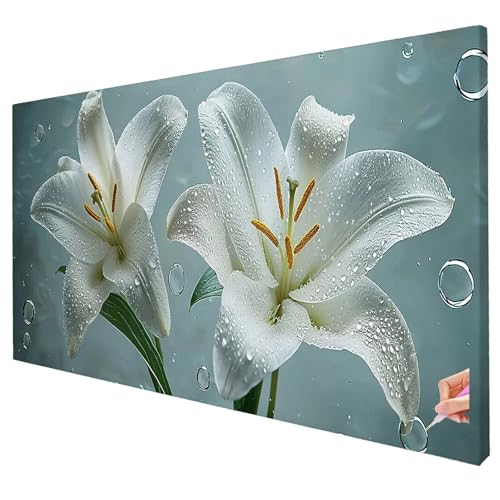 Diamond Painting Blumen Diamond Painting XXL 250x100cm 5D Lilie Diamant Kunst Malerei Set Basteln Erwachsene Anfänger DIY Diamant Stickerei Kreuzstich Set für Deko Wohnzimmer Geschenke für Frauen W-37 von Yarqzhng