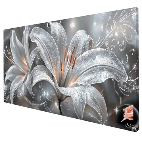 Diamond Painting Blumen Diamond Painting XXL 250x100cm Fantasy Diamant Kunst Malerei Set Basteln Erwachsene Anfänger DIY Diamant Stickerei Kreuzstich Set für Deko Wohnzimmer Geschenke für Frauen W-43 von Yarqzhng