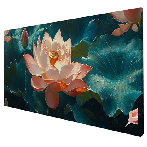 Diamond Painting Blumen Diamond Painting XXL 80x30cm 5D Lotus Diamant Kunst Malerei Set Basteln Erwachsene Anfänger DIY Diamant Stickerei Kreuzstich Set für Deko Wohnzimmer Geschenke für Frauen M-46 Diamond Painting Blumen Diamond Painting XXL 80x30cm 5D Lotus Diamant Kunst Malerei Set Basteln Erwachsene Anfänger DIY Diamant Stickerei Kreuzstich Set für Deko Wohnzimmer Geschenke für Frauen M-46 von Yarqzhng