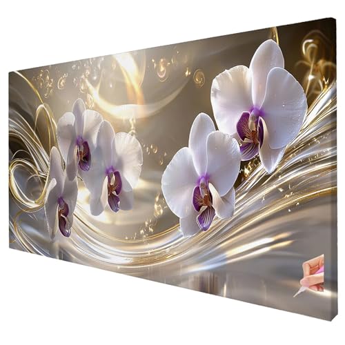 Diamond Painting Erwachsene Groß XXL 130x50cm Diamant Painting Bilder Blumen Bastelset Erwachsene DIY Fantasy Diamond Art Set 5D Diamant Malerei Strasssteine Kreuzstich Set für Weihnachtsdeko R-08 von Yarqzhng