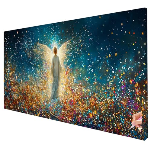 Diamond Painting Erwachsene Groß XXL 150x60cm Diamant Painting Bilder Engel Bastelset Erwachsene DIY Abstrakt Diamond Art Set 5D Diamant Malerei Strasssteine Kreuzstich Set für Weihnachtsdeko S-59 von Yarqzhng