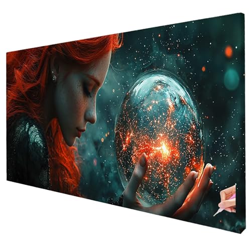 Diamond Painting Erwachsene Groß XXL 200x80cm Diamant Painting Bilder Abstrakt Bastelset Erwachsene DIY Hexe Diamond Art Set Diamant Malerei Strasssteine Kreuzstich für Weihnachtsdeko Geschenke S-38 von Yarqzhng