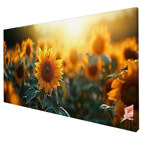 Diamond Painting Erwachsene Groß XXL 200x80cm Diamant Painting Bilder Blumen Bastelset Erwachsene DIY Sonnenblume Diamond Art Set 5D Diamant Malerei Strasssteine Kreuzstich Set für Weihnachtsdeko S-08 von Yarqzhng