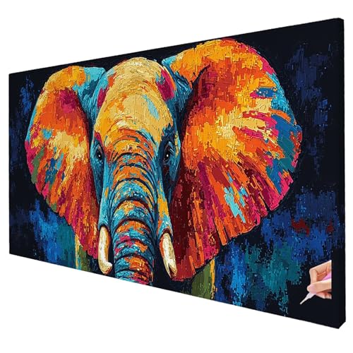 Diamond Painting Erwachsene Groß XXL 200x80cm Diamant Painting Bilder Elefant Bastelset Erwachsene DIY Abstrakt Diamond Art Set 5D Diamant Malerei Strasssteine Kreuzstich Set für Weihnachtsdeko R-77 von Yarqzhng