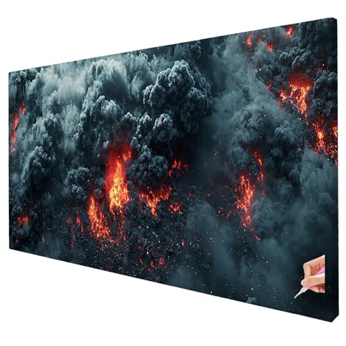 Diamond Painting Erwachsene Groß XXL 250x100cm Diamant Painting Bilder Abstrakt Bastelset Erwachsene DIY Flamme Diamond Art Set 5D Diamant Malerei Strasssteine Kreuzstich Set für Weihnachtsdeko W-89 von Yarqzhng