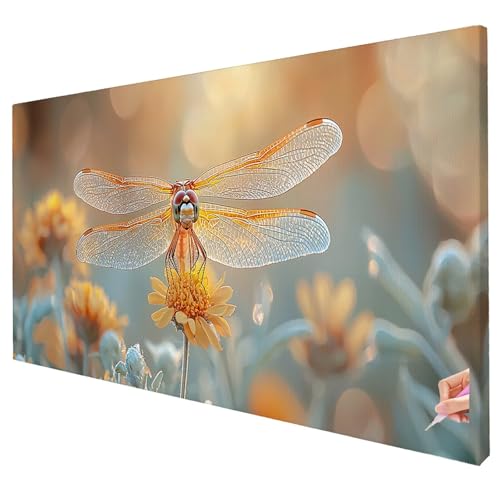 Diamond Painting Erwachsene Groß XXL 250x100cm Diamant Painting Bilder Blumen Bastelset Erwachsene DIY Libelle Diamond Art Set 5D Diamant Malerei Strasssteine Kreuzstich Set für Weihnachtsdeko R-71 von Yarqzhng