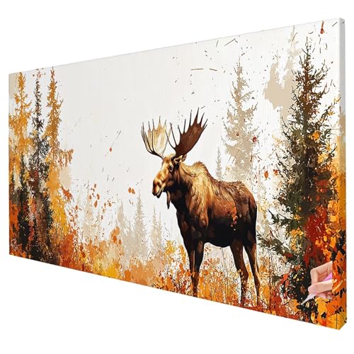 Diamond Painting Erwachsene Groß XXL 250x100cm Diamant Painting Bilder Herbst Bastelset Erwachsene DIY Reh Diamond Art Set Diamant Malerei Strasssteine Kreuzstich Set für Weihnachtsdeko Geschenke W-65 von Yarqzhng