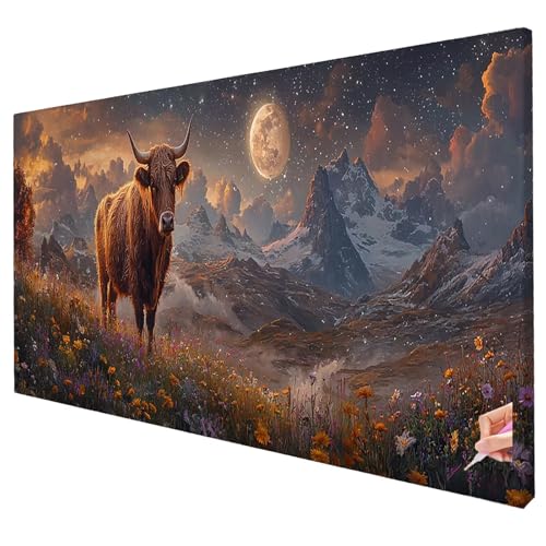 Diamond Painting Erwachsene Groß XXL 250x100cm Diamant Painting Bilder Hochlandrind Bastelset Erwachsene DIY Mond Diamond Art Set 5D Diamant Malerei Strasssteine Kreuzstich Set für Weihnachtsdeko M-38 Diamond Painting Erwachsene Groß XXL 250x100cm Diamant Painting Bilder Hochlandrind Bastelset Erwachsene DIY Mond Diamond Art Set 5D Diamant Malerei Strasssteine Kreuzstich Set für Weihnachtsdeko M-38 von Yarqzhng