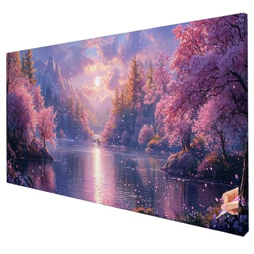 Diamond Painting Erwachsene Groß XXL 250x100cm Diamant Painting Bilder Landschaft Bastelset Erwachsene DIY Blume Diamond Art Set 5D Diamant Malerei Strasssteine Kreuzstich Set für Weihnachtsdeko X-02 von Yarqzhng
