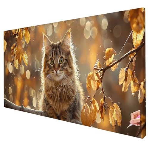 Diamond Painting Katze 250x100cm Diamond Painting Erwachsene Groß XXL Baum Set DIY Diamant Malerei Kreativ Set für Erwachsene 5D Diamant Kunst Stickerei für Geschenke für Frauen Halloween Deko W-45 von Yarqzhng