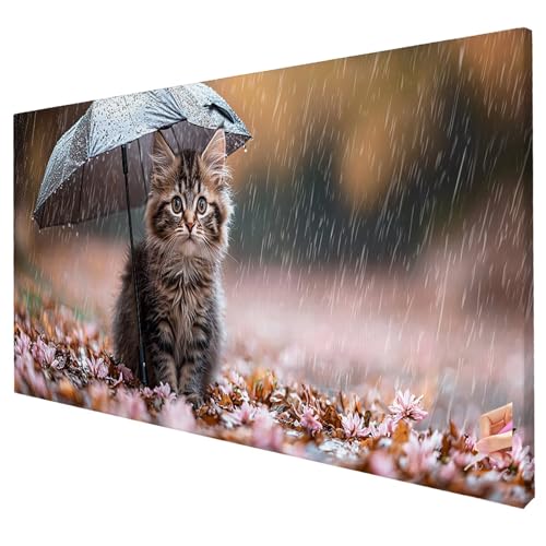 Diamond Painting Katze 250x100cm Diamond Painting Erwachsene Groß XXL Niedlich Set DIY Diamant Malerei Kreativ Set für Erwachsene 5D Diamant Kunst Stickerei Geschenke für Frauen Halloween Deko S-12 von Yarqzhng