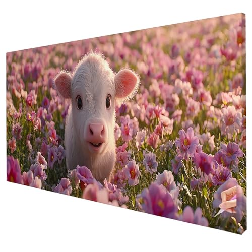 Diamond Painting Kuh 250x100cm Diamond Painting Erwachsene Groß XXL Blume Set DIY Diamant Malerei Kreativ Set für Erwachsene 5D Diamant Kunst Stickerei für Geschenke für Frauen Halloween Deko W-60 von Yarqzhng