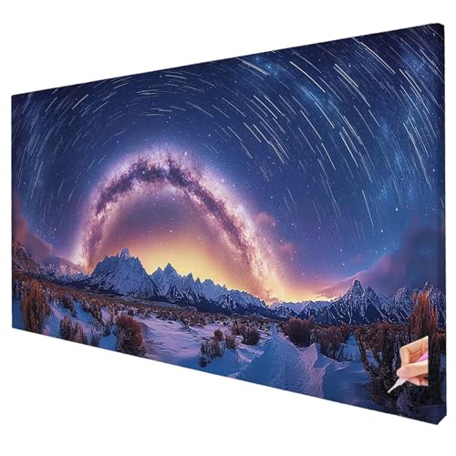 Diamond Painting Landschaft 100x40cm Diamond Painting Erwachsene Groß XXL Sternenhimmel Set DIY Diamant Malerei Kreativ Set für Erwachsene 5D Diamant Kunst Stickerei für Geschenke Halloween Deko R-12 von Yarqzhng