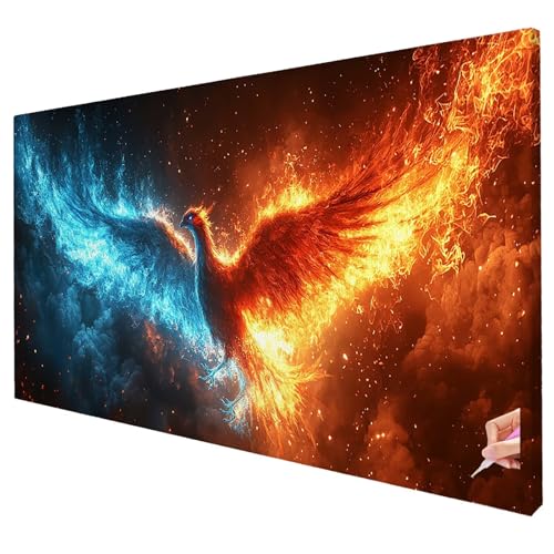 Diamond Painting Leuchtend Diamond Painting XXL 250x100cm Phönix Diamant Kunst Malerei Set Basteln Erwachsene Anfänger DIY Diamant Stickerei Kreuzstich Set Deko Wohnzimmer Geschenke für Frauen W-76 von Yarqzhng