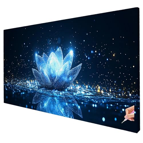 Diamond Painting Leuchtend Diamond Painting XXL 80x30cm Blume Diamant Kunst Malerei Set Basteln Erwachsene Anfänger DIY Diamant Stickerei Kreuzstich Set für Deko Wohnzimmer Geschenke für Frauen P-73 von Yarqzhng