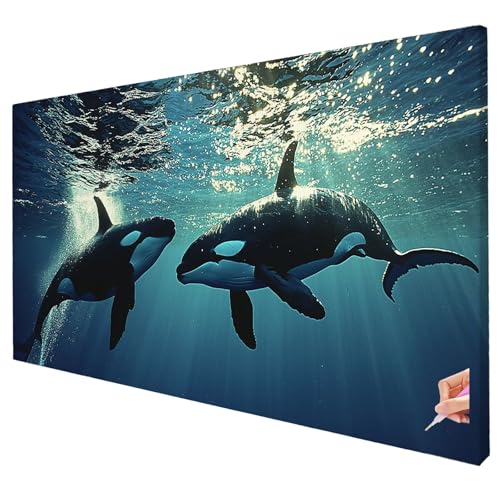 Diamond Painting Meer 200x80cm Diamond Painting Erwachsene Groß XXL Wal Set DIY Diamant Malerei Kreativ Set für Erwachsene 5D Full Diamant Kunst Stickerei für Geschenke für Frauen Halloween Deko S-51 von Yarqzhng