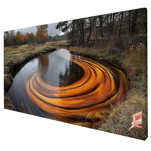 Diamond Painting Natur Diamond Painting XXL 130x50cm 5D Wald Diamant Kunst Malerei Set Basteln Erwachsene Anfänger DIY Diamant Stickerei Kreuzstich Set für Deko Wohnzimmer Geschenke für Frauen T-07 von Yarqzhng