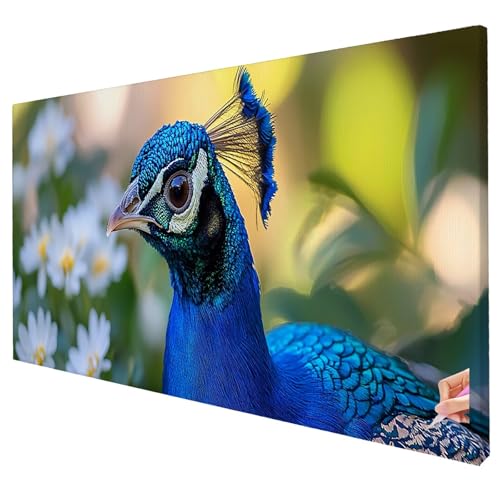 Diamond Painting Pfau 150x60cm Diamond Painting Erwachsene Groß XXL Tier Set DIY Diamant Malerei Kreativ Set für Erwachsene 5D Full Diamant Kunst Stickerei für Geschenke für Frauen Halloween Deko S-99 von Yarqzhng