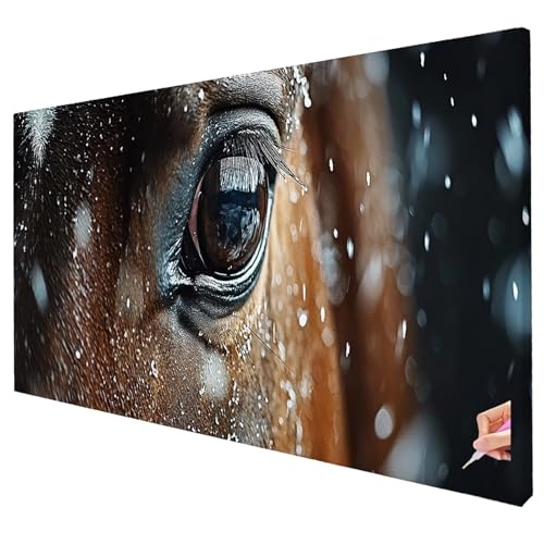 Diamond Painting Pferde Diamond Painting XXL 250x100cm 5D Auge Diamant Kunst Malerei Set Basteln Erwachsene Anfänger DIY Diamant Stickerei Kreuzstich Set für Deko Wohnzimmer Geschenke für Frauen N-82 von Yarqzhng