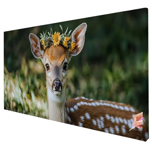 Diamond Painting Reh 200x80cm Diamond Painting Erwachsene Groß XXL Tier Set DIY Diamant Malerei Kreativ Set für Erwachsene 5D Full Diamant Kunst Stickerei für Geschenke für Frauen Halloween Deko S-69 von Yarqzhng
