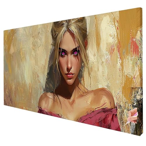 Diamond Painting Retro Diamond Painting XXL 100x40cm 5D Frau Diamant Kunst Malerei Set Basteln Erwachsene Anfänger DIY Diamant Stickerei Kreuzstich Set für Deko Wohnzimmer Geschenke für Frauen Q-85 von Yarqzhng