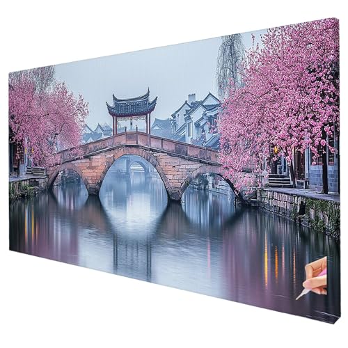 Diamond Painting Retro Diamond Painting XXL 250x100cm Landschaft Diamant Kunst Malerei Set Basteln Erwachsene Anfänger DIY Diamant Stickerei Kreuzstich Set Deko Wohnzimmer Geschenke für Frauen W-88 von Yarqzhng