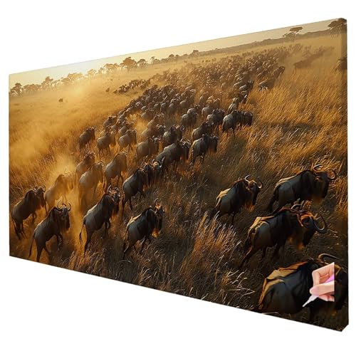 Diamond Painting Tiere Diamond Painting XXL 100x40cm 5D Kuh Diamant Kunst Malerei Set Basteln Erwachsene Anfänger DIY Diamant Stickerei Kreuzstich Set für Deko Wohnzimmer Geschenke für Frauen S-73 von Yarqzhng