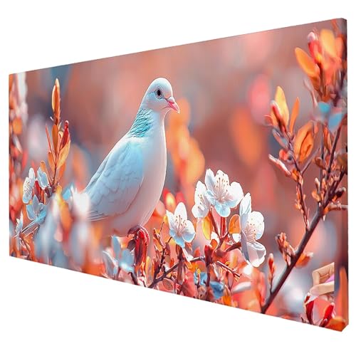 Diamond Painting Vögel Diamond Painting XXL 130x50cm 5D Baum Diamant Kunst Malerei Set Basteln Erwachsene Anfänger DIY Diamant Stickerei Kreuzstich Set für Deko Wohnzimmer Geschenke für Frauen Q-76 von Yarqzhng