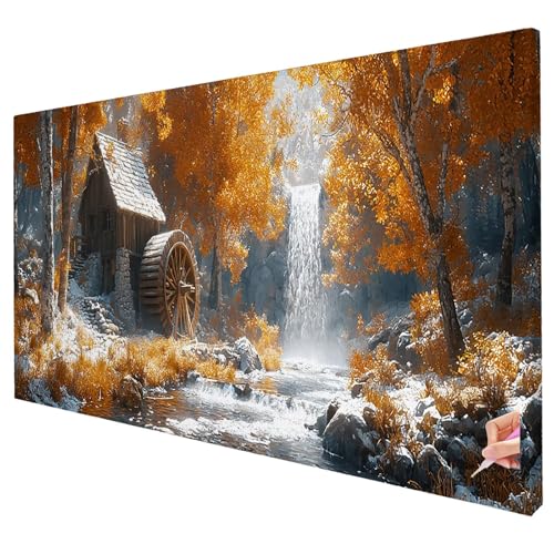 Diamond Painting Wald 130x50cm Diamond Painting Erwachsene Groß XXL Kabine Set DIY Diamant Malerei Kreativ Set für Erwachsene 5D Diamant Kunst Stickerei für Geschenke für Frauen Halloween Deko R-06 von Yarqzhng