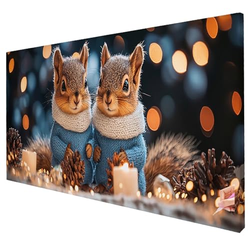 Diamond Painting Weihnachten 200x80cm Diamond Painting Erwachsene Groß XXL Eichhörnchen Set DIY Diamant Malerei Kreativ Set für Erwachsene 5D Diamant Kunst Stickerei für Geschenke Halloween Deko R-87 von Yarqzhng