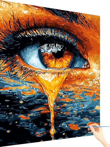 Malen Nach Zahlen Erwachsene Abstrakt Malen Nach Zahlen Kinder Auge, Paint by Numbers Bastelset Erwachsene, DIY Cheerful Painting Kreativ Set Geschenke für Frauen Deko Ohne Rahmen 80x110cm O-26 von Yarqzhng