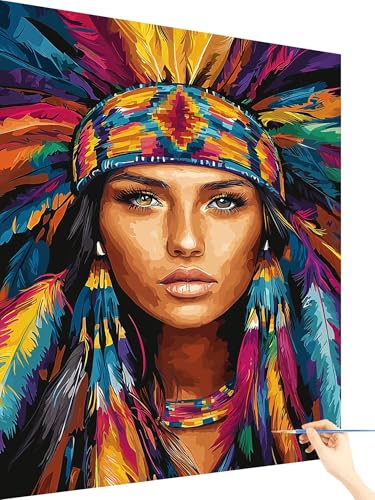 Malen Nach Zahlen Erwachsene Afrika Malen Nach Zahlen Kinder Frau, Paint by Numbers Bastelset Erwachsene, Cheerful Painting Kreativ Set Geschenke für Frauen Deko Wohnzimmer Ohne Rahmen 80x110cm J-68 von Yarqzhng