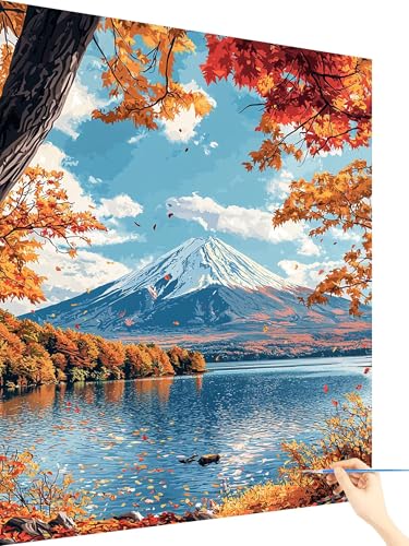 Malen Nach Zahlen Erwachsene Berg Malen Nach Zahlen Kinder Landschaft, Paint by Numbers Bastelset Erwachsene, DIY Cheerful Painting Kreativ Set Geschenke für Frauen Deko Ohne Rahmen 60x80cm U-61 von Yarqzhng