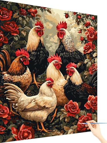 Malen Nach Zahlen Erwachsene Blume Paint by Numbers Huhn, Malen Nach Zahlen ab 7 Jahre Mädchen, Handgemalt Ölgemälde Leinwand mit Pinseln und Acrylfarben Geschenke für Frauen Ohne Rahmen 40x50cm R-33 Malen Nach Zahlen Erwachsene Blume Paint by Numbers Huhn, Malen Nach Zahlen ab 7 Jahre Mädchen, Handgemalt Ölgemälde Leinwand mit Pinseln und Acrylfarben Geschenke für Frauen Ohne Rahmen 40x50cm R-33 von Yarqzhng