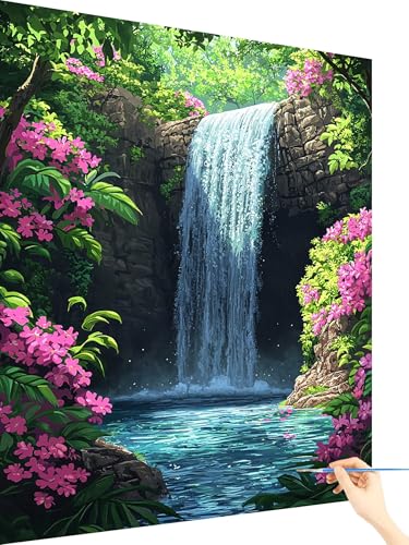 Malen Nach Zahlen Erwachsene Fallen Malen Nach Zahlen Kinder Blume, Paint by Numbers Bastelset Erwachsene, Cheerful Painting Kreativ Set Geschenke für Frauen Deko Wohnzimmer Ohne Rahmen 80x110cm R-36 von Yarqzhng