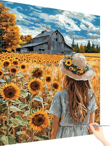Malen Nach Zahlen Erwachsene Frau Paint by Numbers Sonnenblume, Malen Nach Zahlen ab 7 Jahre Mädchen, Handgemalt Ölgemälde Leinwand mit Pinseln und Acrylfarben Geschenke für Frauen Deko 40x50cm C-35 Malen Nach Zahlen Erwachsene Frau Paint by Numbers Sonnenblume, Malen Nach Zahlen ab 7 Jahre Mädchen, Handgemalt Ölgemälde Leinwand mit Pinseln und Acrylfarben Geschenke für Frauen Deko 40x50cm C-35 von Yarqzhng