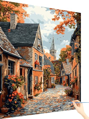 Malen Nach Zahlen Erwachsene Herbst Paint by Numbers Landschaft, Malen Nach Zahlen ab 7 Jahre Mädchen, Handgemalt Ölgemälde Leinwand mit Pinseln und Acrylfarben Geschenke für Frauen Deko 50x70cm G-34 Malen Nach Zahlen Erwachsene Herbst Paint by Numbers Landschaft, Malen Nach Zahlen ab 7 Jahre Mädchen, Handgemalt Ölgemälde Leinwand mit Pinseln und Acrylfarben Geschenke für Frauen Deko 50x70cm G-34 von Yarqzhng