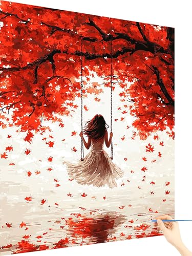 Malen Nach Zahlen Erwachsene Herbst Paint by Numbers Swing, Malen Nach Zahlen ab 7 Jahre Mädchen, Handgemalt Ölgemälde Leinwand mit Pinseln Acrylfarben Geschenke für Frauen Ohne Rahmen 30x40cm Z-96 Malen Nach Zahlen Erwachsene Herbst Paint by Numbers Swing, Malen Nach Zahlen ab 7 Jahre Mädchen, Handgemalt Ölgemälde Leinwand mit Pinseln Acrylfarben Geschenke für Frauen Ohne Rahmen 30x40cm Z-96 von Yarqzhng