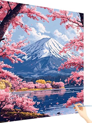 Malen Nach Zahlen Erwachsene Japan Paint by Numbers Berg, Malen Nach Zahlen ab 7 Jahre Mädchen, Handgemalt Ölgemälde Leinwand mit Pinseln und Acrylfarben Geschenke für Frauen Ohne Rahmen 40x50cm A-14 Malen Nach Zahlen Erwachsene Japan Paint by Numbers Berg, Malen Nach Zahlen ab 7 Jahre Mädchen, Handgemalt Ölgemälde Leinwand mit Pinseln und Acrylfarben Geschenke für Frauen Ohne Rahmen 40x50cm A-14 von Yarqzhng