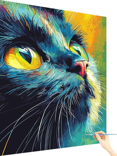 Malen Nach Zahlen Erwachsene Katze Paint by Numbers Tier, Malen Nach Zahlen ab 7 Jahre Mädchen, Handgemalt Ölgemälde Leinwand mit Pinseln und Acrylfarben Geschenke für Frauen Ohne Rahmen 70x90cm B-73 Malen Nach Zahlen Erwachsene Katze Paint by Numbers Tier, Malen Nach Zahlen ab 7 Jahre Mädchen, Handgemalt Ölgemälde Leinwand mit Pinseln und Acrylfarben Geschenke für Frauen Ohne Rahmen 70x90cm B-73 von Yarqzhng