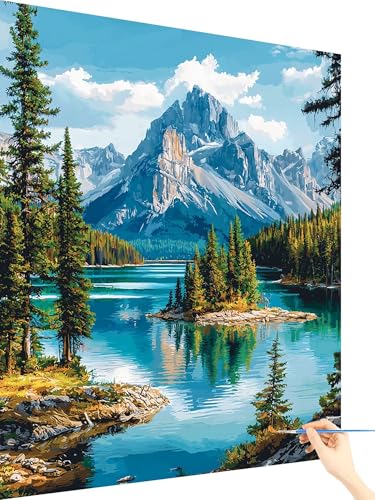 Malen Nach Zahlen Erwachsene Landschaft Malen Nach Zahlen Kinder Berg, Paint by Numbers Bastelset Erwachsene, DIY Cheerful Painting Kreativ Set Geschenke für Frauen Deko Ohne Rahmen 80x110cm S-13 von Yarqzhng