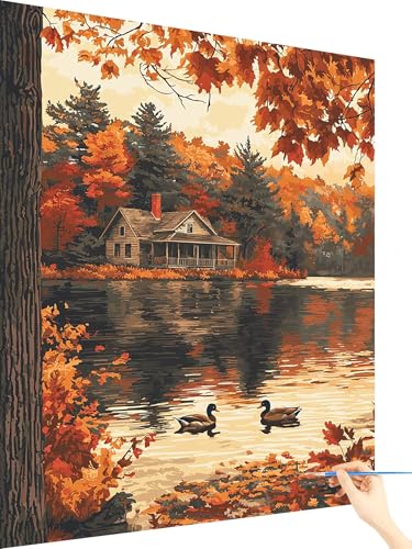 Malen Nach Zahlen Erwachsene Landschaft Paint by Numbers Herbst, Malen Nach Zahlen ab 7 Jahre Mädchen, Handgemalt Ölgemälde Leinwand mit Pinseln und Acrylfarben Geschenke für Frauen Deko 40x50cm C-62 Malen Nach Zahlen Erwachsene Landschaft Paint by Numbers Herbst, Malen Nach Zahlen ab 7 Jahre Mädchen, Handgemalt Ölgemälde Leinwand mit Pinseln und Acrylfarben Geschenke für Frauen Deko 40x50cm C-62 von Yarqzhng