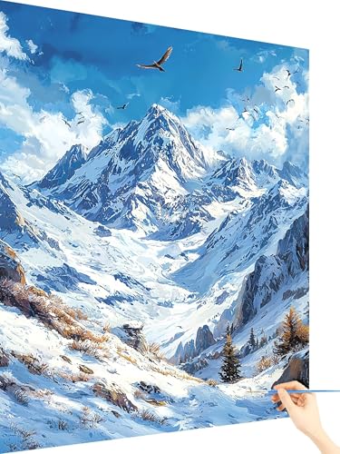Malen Nach Zahlen Erwachsene Landschaft Paint by Numbers Winter, Malen Nach Zahlen ab 7 Jahre Mädchen, Handgemalt Ölgemälde Leinwand mit Pinseln und Acrylfarben Geschenke für Frauen Deko 50x70cm K-50 Malen Nach Zahlen Erwachsene Landschaft Paint by Numbers Winter, Malen Nach Zahlen ab 7 Jahre Mädchen, Handgemalt Ölgemälde Leinwand mit Pinseln und Acrylfarben Geschenke für Frauen Deko 50x70cm K-50 von Yarqzhng