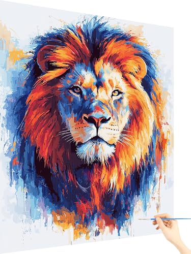 Malen Nach Zahlen Erwachsene LöWe Paint by Numbers Tier, Malen Nach Zahlen ab 7 Jahre Mädchen, Handgemalt Ölgemälde Leinwand mit Pinseln Acrylfarben Geschenke für Frauen Deko Ohne Rahmen 60x80cm D-5 Malen Nach Zahlen Erwachsene LöWe Paint by Numbers Tier, Malen Nach Zahlen ab 7 Jahre Mädchen, Handgemalt Ölgemälde Leinwand mit Pinseln Acrylfarben Geschenke für Frauen Deko Ohne Rahmen 60x80cm D-5 von Yarqzhng