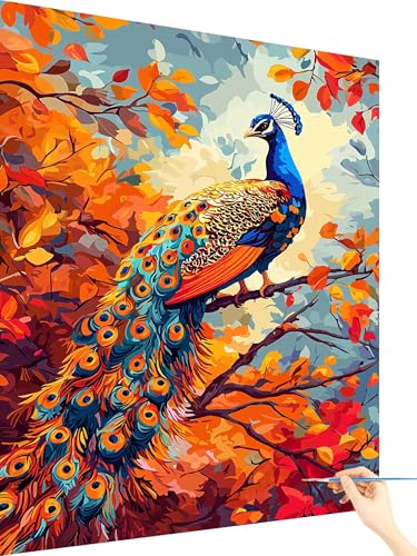 Malen Nach Zahlen Erwachsene Pfau Paint by Numbers Baum, Malen Nach Zahlen ab 7 Jahre Mädchen, Handgemalt Ölgemälde Leinwand mit Pinseln Acrylfarben Geschenke für Frauen Deko Ohne Rahmen 70x90cm M-11 Malen Nach Zahlen Erwachsene Pfau Paint by Numbers Baum, Malen Nach Zahlen ab 7 Jahre Mädchen, Handgemalt Ölgemälde Leinwand mit Pinseln Acrylfarben Geschenke für Frauen Deko Ohne Rahmen 70x90cm M-11 von Yarqzhng