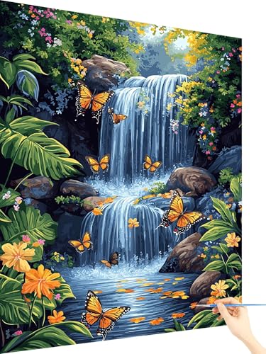 Malen Nach Zahlen Erwachsene Schmetterling Paint by Numbers Fallen, Malen Nach Zahlen ab 7 Jahre Mädchen, Handgemalt Ölgemälde Leinwand mit Pinseln Acrylfarben Geschenke für Frauen Deko 70x90cm X-84 Malen Nach Zahlen Erwachsene Schmetterling Paint by Numbers Fallen, Malen Nach Zahlen ab 7 Jahre Mädchen, Handgemalt Ölgemälde Leinwand mit Pinseln Acrylfarben Geschenke für Frauen Deko 70x90cm X-84 von Yarqzhng